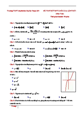 Đề thi thử THPT quốc gia lần thứ I Môn Toán